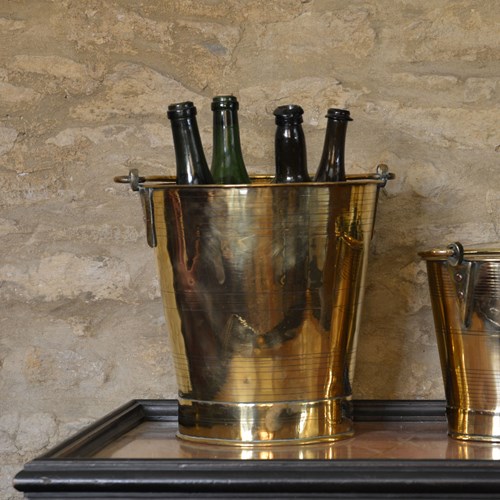 Large Anglo-Indian Brass Campaign Bucket