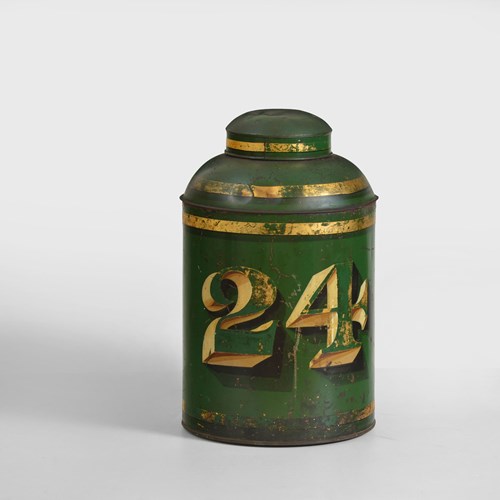 Antique Grocer's Shop Tin Tea Canister