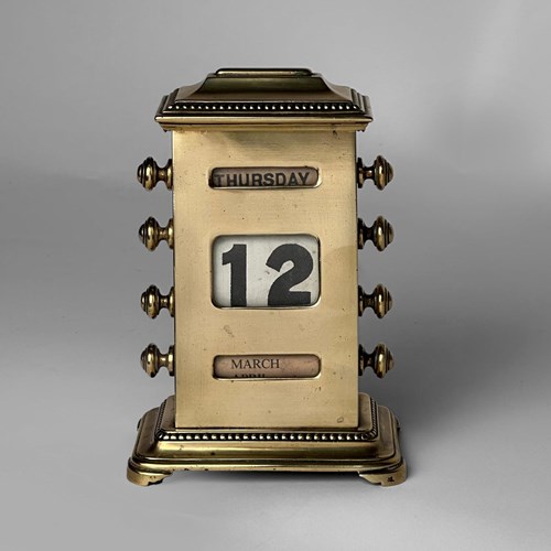 19Th Century Cast Brass Perpetual Calendar By William Tonks Of Birmingham