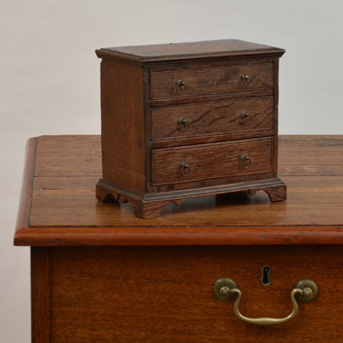 Georgian Miniature Oak Chest Of Drawers
