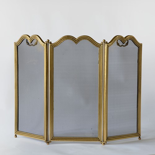 Small Tripartite Folding Brass Spark Guard