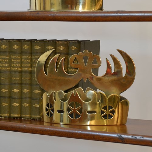 19Th Century Ornate Brass 'Crown' Wall Pocket