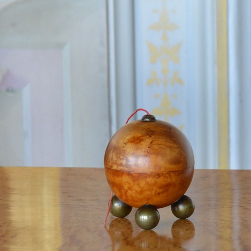 20Th Century Art Deco Karelian Birch String Ball