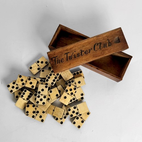 19Th Century Boxed Set Of Dominoes