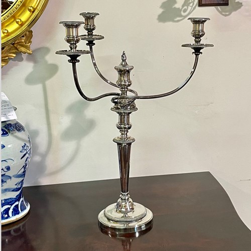Staple Inn Regency Sheffield Plated Three-Light Candelabrum