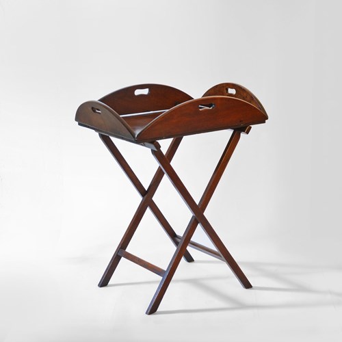 Georgian Mahogany Oval Butler’S Tray On Stand