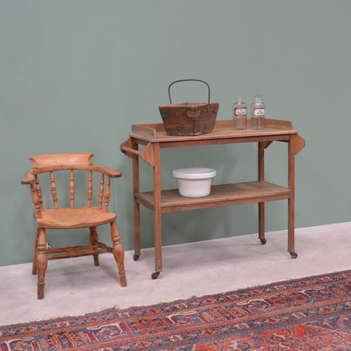 Early 20Th Century Oak Serving Trolley