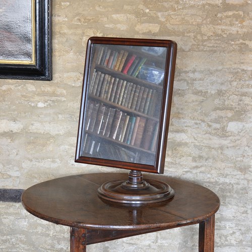 17Th Century Walnut And Boxwood Shaving Mirror Glass