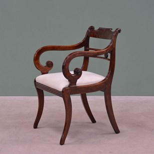 Regency Mahogany Sabre Leg Armchair...