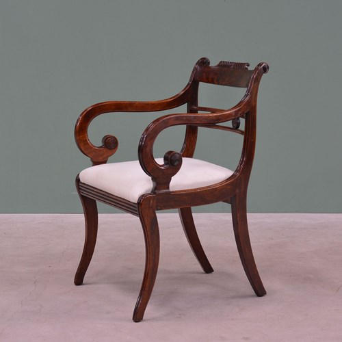 Regency Mahogany Sabre Leg Armchair