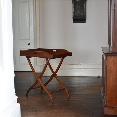 Georgian Mahogany Butler's Tray On Stand