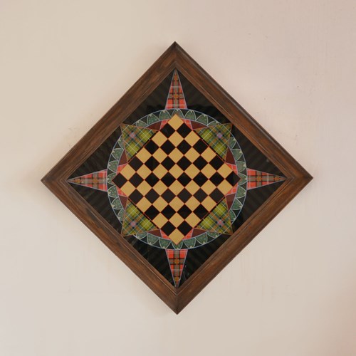 Scottish Reverse Glass Painted Games Board