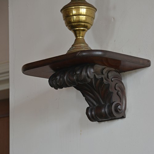 Carved Red Walnut Corbel Wall Bracket