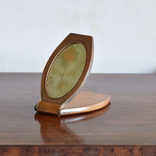 Portable Walnut Campaign Kit Shaving Mirror