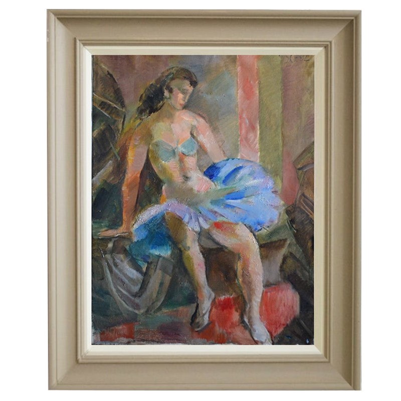 1950 Swedish Painting, 'Dancer,' JULES SCHYL  -barnstar-357d5ac2-6ac8-4e23-9749-3a6b875bd371-main-637086642200055364.jpeg