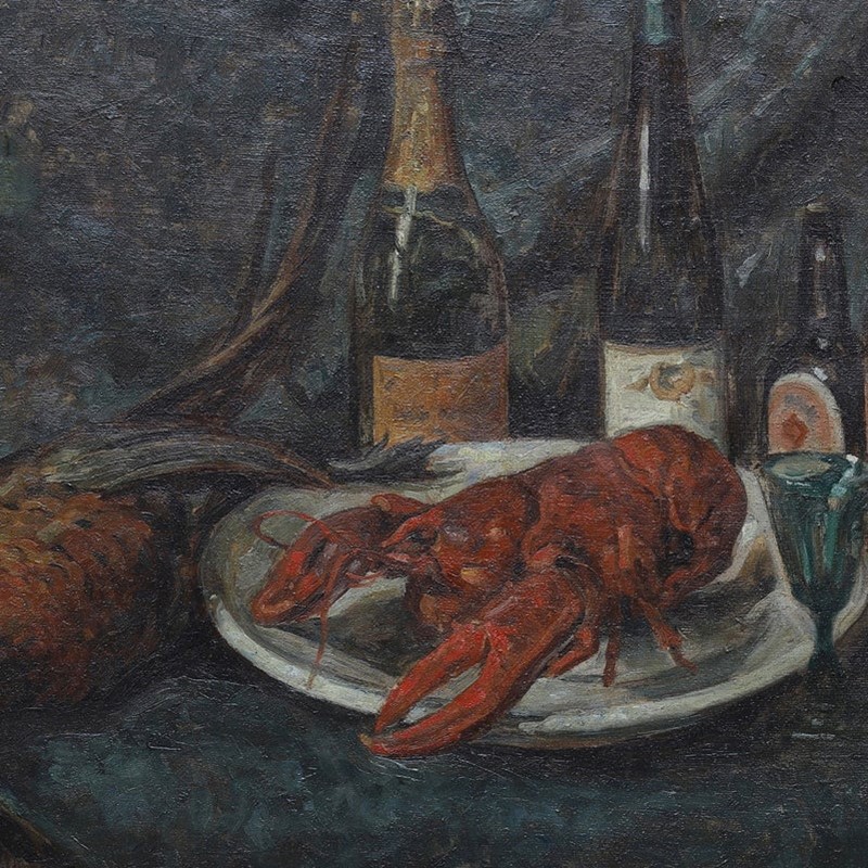 Large, 1929, Painting, 'Champagne And Lobster.’-barnstar-b11f68d5-7d37-448c-a125-131bbe84bd81-main-637249899998347543.jpeg