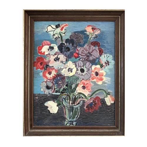Mid Century, French Painting, Still Life, 'Poppies'