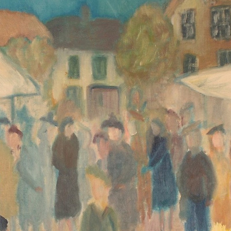 1950'S, Swedish Oil Painting, 'Flower Market'-barnstar-flower-market-3-main-637563338060289047.jpg