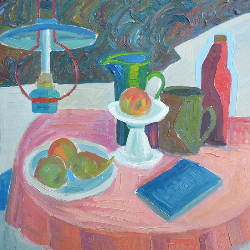  'Orange Table With Pears' Circa 1970S-barnstar-raymond-vallentin-orange-table-deet4-main-636839432069061181.jpg