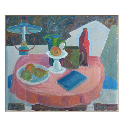  'Orange Table With Pears' Circa 1970S