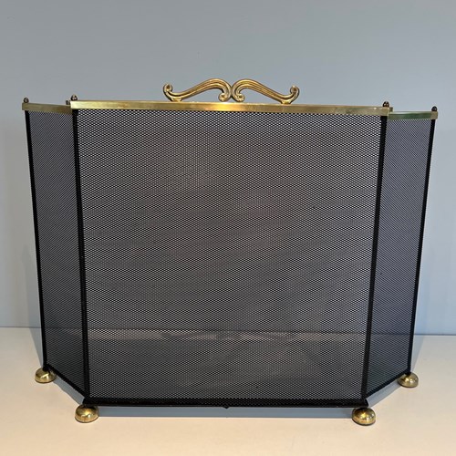 Brass And Grilling Fireplace Screen