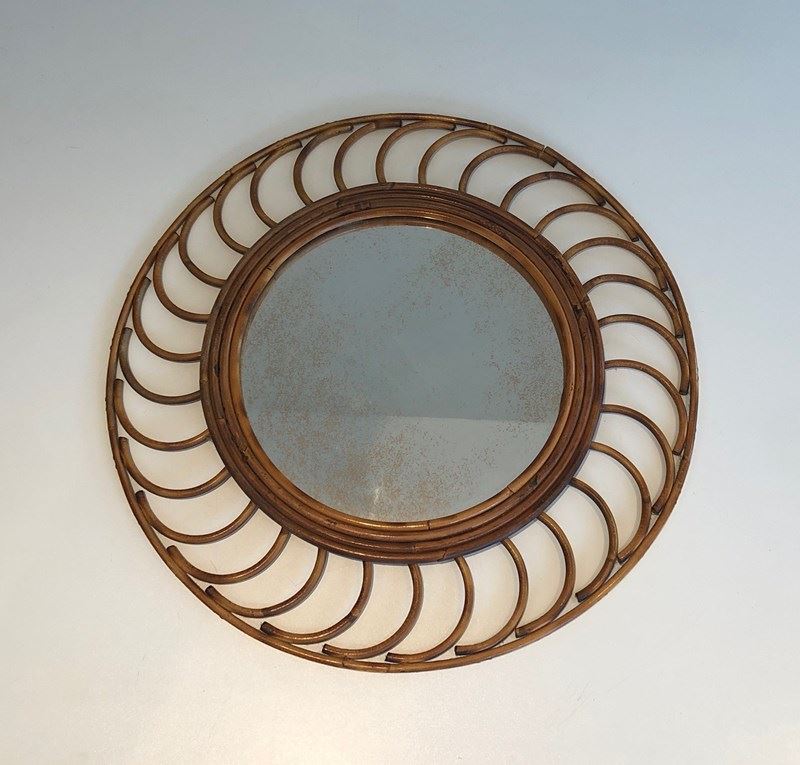 Rattan Mirror. French Work. Circa 1970-barrois-antiques-1-main-638158514565216600.jpg