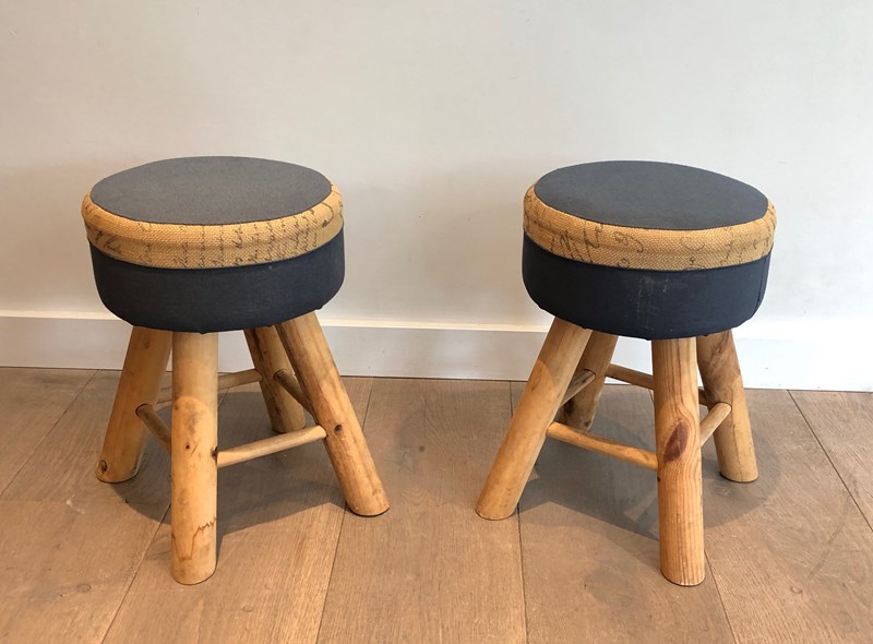 Pair Of Pine Stools. French Work. Circa 1970-barrois-antiques-1-main-638193110957662840.jpg