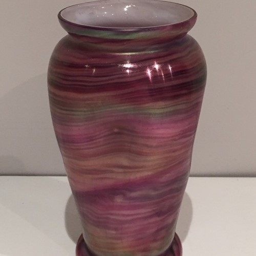 Multicolor Glass Vase In The Style Of Loetz