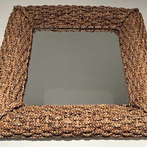 Rope Mirror Attributed To Adrien Audoux Et Frida Minet. French Work. Circa 1950