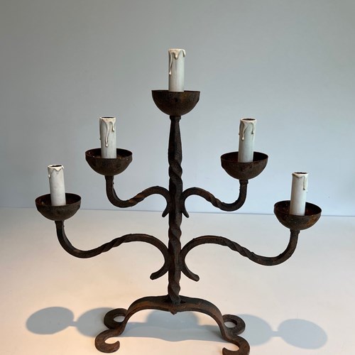 5 Lights Wrought Iron Candlestick 5 Lights Wrought Iron Candlestick. French Work