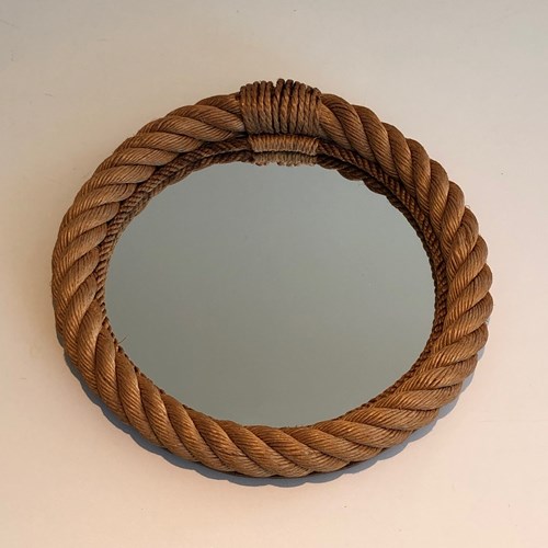 Round Rope Mirror. French Work In The Style Of Adrien Audoux 