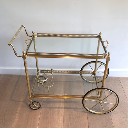 Brass Drinks Trolley With 2 Removable Trays By Maison Jansen