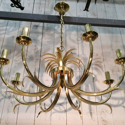 Brushed Metal And Gilt Metal Pineapple Chandelier. French Work 