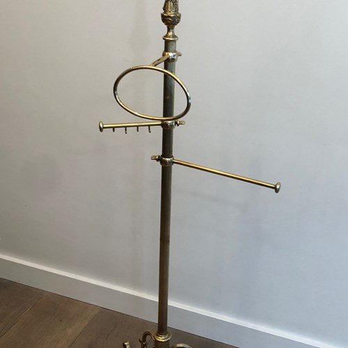 Neoclassical Style Brass Towel Holder. French Work. Circa 1940