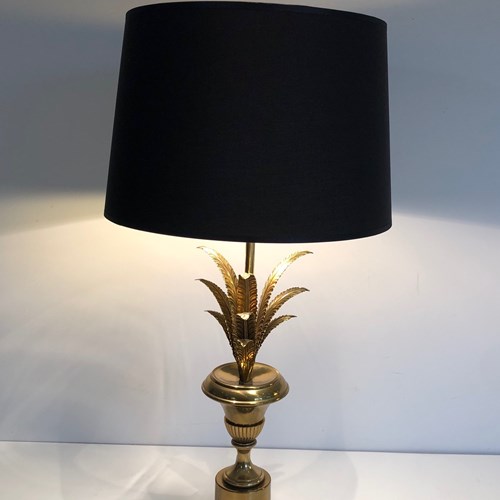 Brass Palm Tree Table Lamp In The Neoclassical Style. French Work 