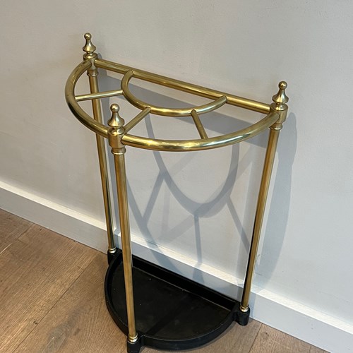 Rounded Brass And Cast Iron Umbrella Stand. French. Circa 1900