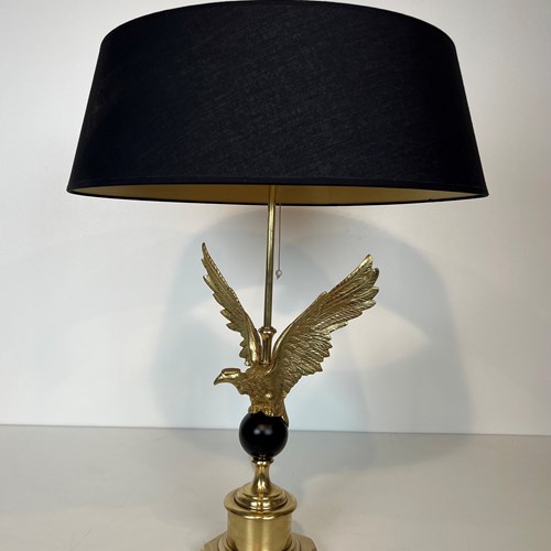 Royal Eagle Bronze Table Lamp. French Work 
