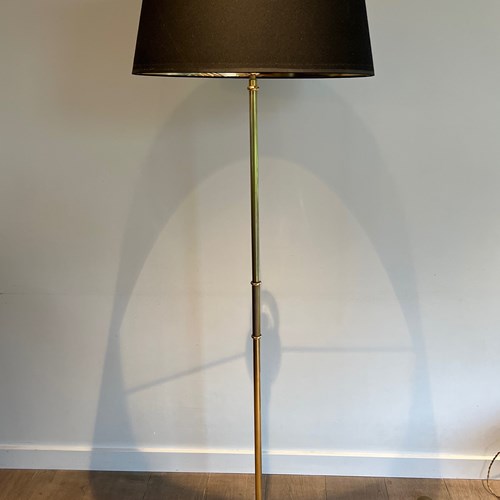 Neoclassical Style Bronze And Brass Floor Lamp With Claw Feet. 