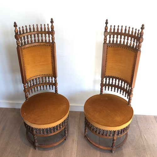Pair Of Brutalist Chairs. Art & Crafts Work. Circa 1900