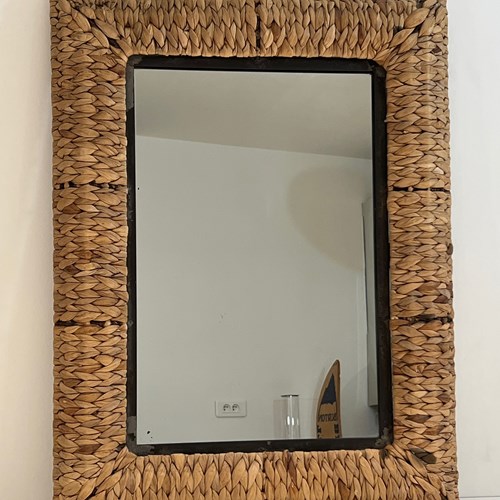 Tall Rectangular Rope Mirror. French Work. Circa 1970