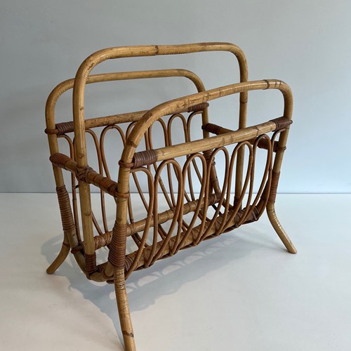 Rattan Magazine Rack. Circa 1950