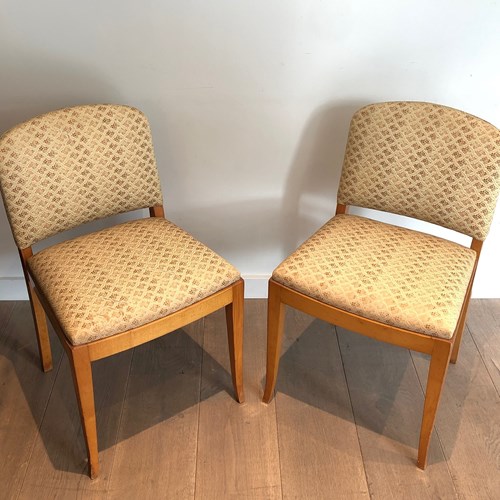 Pair Of Sycamore Chairs. Art Deco Period French Work. Circa 1930