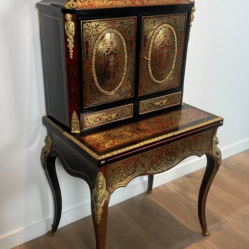 Bonheur Du Jour Desk In Boulle Marquetry From The Napoleon III