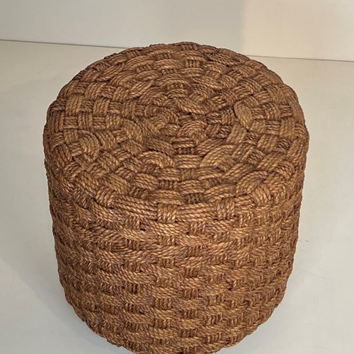 Rope Stool With Wooden Round Feet. French Work (Audoux Minet)