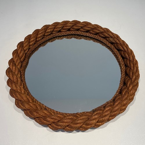 Round Rope Mirror. French Work In Th Style Of  (Audoux-Minet). 