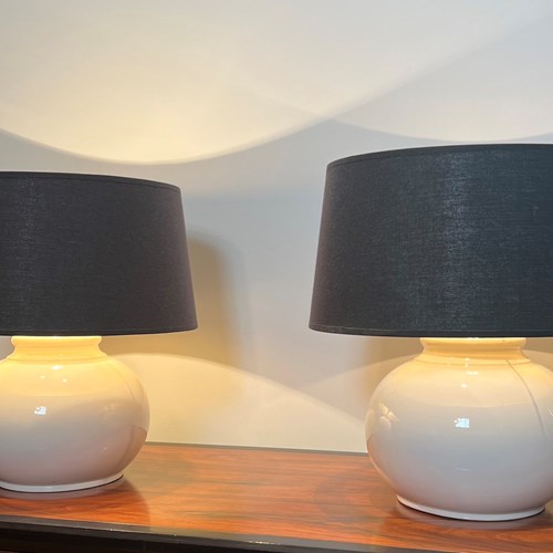 Pair Of Ceramic Lamps. Circa 1970
