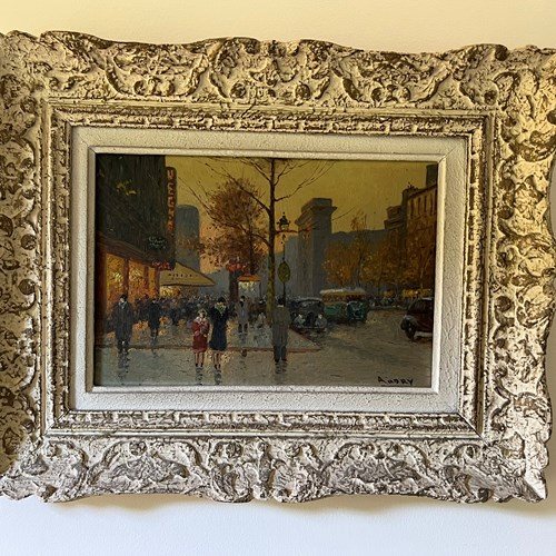 Oil On Canvas Painting Depicting A View Of Paris In A Montparnasse 