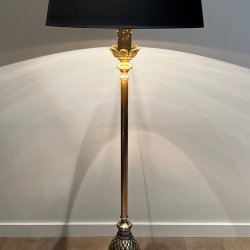 Pineapple Brass Floor Lamp. French Work 