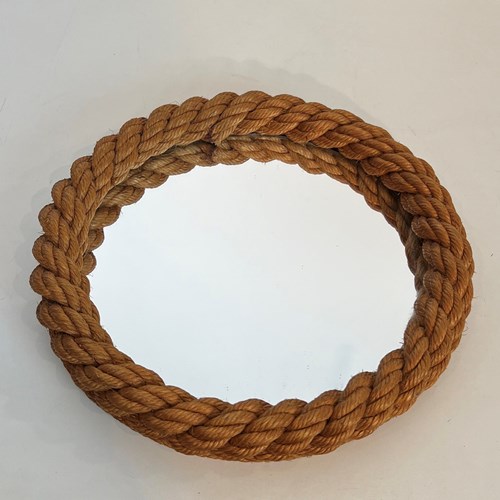 Round Rope Mirror. French Work By Adrien Audoux And Frida Minet