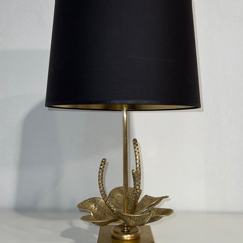 Nenuphar Bronze And Brass Table Lamp. French Work 